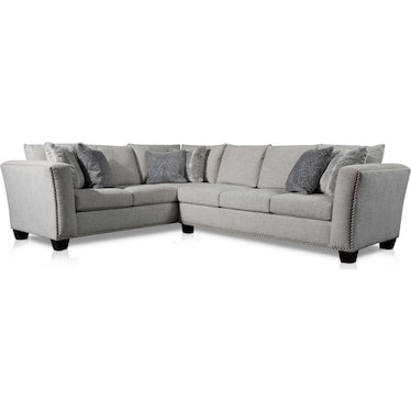 Cora 2-Piece Sectional with Right-Facing Sofa - Gray